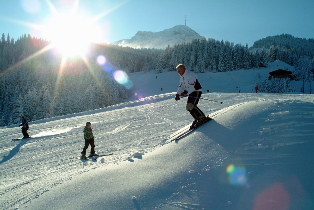 Skifahren am Kitzbueheler Horn