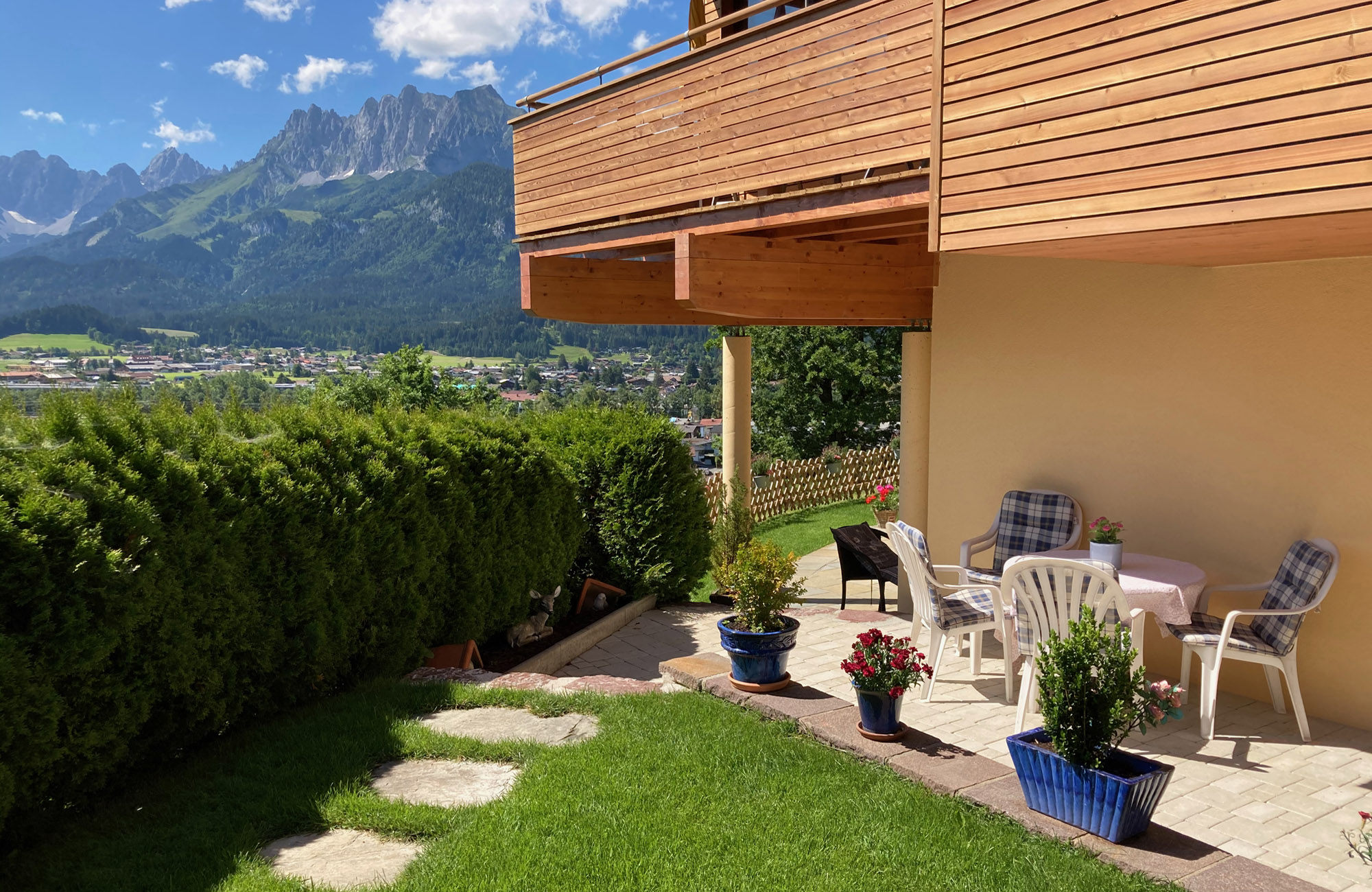 Familienfreundliche Ferienwohnung Kalkstein im Aparthotel Sonnleitn mit Ausblick zum Wilden Kaiser 7