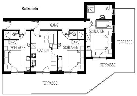 Familienfreundliche Ferienwohnung Kalkstein im Aparthotel Sonnleitn mit Ausblick zum Wilden Kaiser